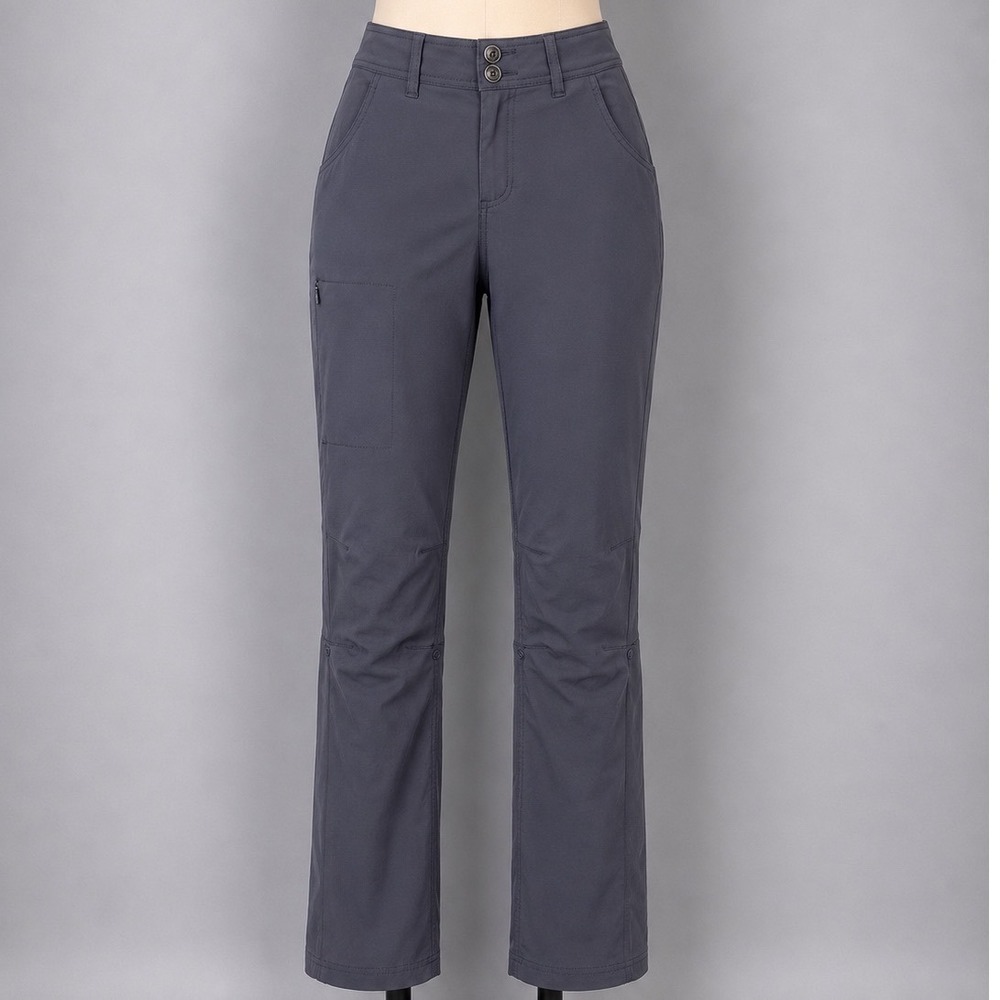 prAna‎ Halle Women 2 Short Gray Convertible Roll Up Hiking Pants Nylon Low Rise